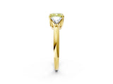 Yellow gold Three-Stone Fancy Yellow Cushion Cut Cut Diamond Ring with Trillion Side Stones and Four-Prong Setting_5