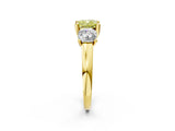 Yellow gold Three-Stone Fancy Yellow Cushion Cut Cut Solitaire Ring with Classic Prong Setting_2