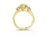 Yellow gold Three-Stone Fancy Yellow Cushion Cut Cut Solitaire Ring with Classic Prong Setting_3