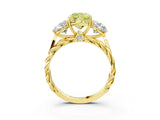 Yellow gold Three-Stone Fancy Yellow Cushion Cut Diamond Braided Band Ring with Four-Prong Setting_40