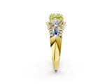 Yellow gold Three-Stone Fancy Yellow Cushion Cut Diamond Engagement Ring with Pave Band and Prong Setting_14