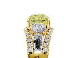 Yellow gold Three-Stone Fancy Yellow Cushion Cut Diamond Engagement Ring with Pave Band and Prong Setting_17