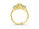 Yellow gold Three-Stone Fancy Yellow Cushion Cut Diamond Engagement Ring with Prong Setting_6