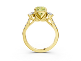 Yellow gold Three-Stone Fancy Yellow Cushion  Cut Diamond Pavé Band with Four-Prong Setting_31