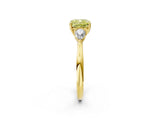 Yellow gold Three-Stone Fancy Yellow Cushion Cut Diamond Ring with Pear  Side Stones in Four-Prong Setting_14
