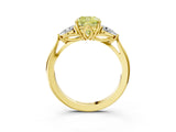 Yellow gold Three-Stone Fancy Yellow Cushion Cut Diamond Ring with Pear  Side Stones in Four-Prong Setting_51