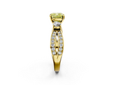 Yellow gold Three-Stone Fancy Yellow Cushion  Cut Diamond Twist Band with Prong Setting_39
