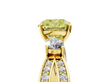 Yellow gold Three-Stone Fancy Yellow Cushion  Cut Diamond Twist Band with Prong Setting_42