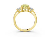 Yellow gold Three-Stone Fancy Yellow Cushion  Cut Solitaire Ring with Prong Setting_6