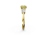 Yellow gold Three-Stone Fancy Yellow Cushion  Diamond Ring with Pear Side Stones in Four-Prong Setting_64