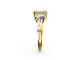 Yellow gold Three-Stone Fancy Yellow Emerald  Brilliant Cut Solitaire Ring with Prong Setting on a Classic Band 3