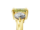 Yellow gold Three-Stone Fancy Yellow Emerald  Brilliant Cut Solitaire Ring with Prong Setting on a Classic Band