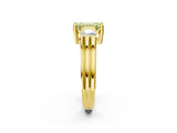 Yellow gold Three-Stone Fancy Yellow Emerald Cut Cut Classic Band Prong Setting Ring_2