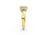 Yellow gold Three-Stone Fancy Yellow Emerald Cut Cut Diamond Ring with Channel Set Band and Four-Prong Setting_2