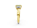 Yellow gold Three-Stone Fancy Yellow Emerald Cut Cut Diamond Ring with Channel Set Band and Four-Prong Setting_26