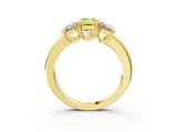 Yellow gold Three-Stone Fancy Yellow Emerald Cut Cut Diamond Ring with Channel Set Band and Four-Prong Setting_27