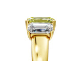 Yellow gold Three-Stone Fancy Yellow Emerald Cut Cut Diamond Ring with Channel Set Band and Four-Prong Setting_5