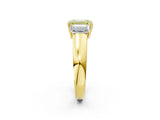 Yellow gold Three-Stone Fancy Yellow Emerald Cut Cut Diamond Ring with Prong Setting and Classic Band_2