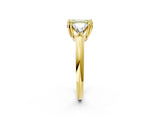 Yellow gold Three-Stone Fancy Yellow Emerald Cut Cut Diamond Ring with Trillion Side Stones and Four-Prong Setting_5