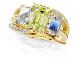 Yellow gold Three-Stone Fancy Yellow Emerald Cut Cut Diamond Split Shank Prong Set Ring_1