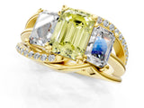 Yellow gold Three-Stone Fancy Yellow Emerald Cut Cut Diamond Split Shank Prong Set Ring_13