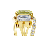 Yellow gold Three-Stone Fancy Yellow Emerald Cut Cut Diamond Split Shank Prong Set Ring_17