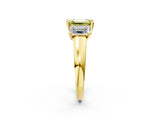 Yellow gold Three-Stone Fancy Yellow Emerald Cut Cut Solitaire Ring with Classic Prong Setting_2