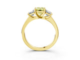 Yellow gold Three-Stone Fancy Yellow Emerald Cut Cut Solitaire Ring with Classic Prong Setting_3