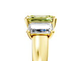 Yellow gold Three-Stone Fancy Yellow Emerald Cut Cut Solitaire Ring with Classic Prong Setting_5