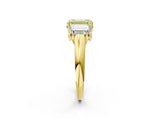 Yellow gold Three-Stone Fancy Yellow Emerald Cut Diamond Engagement Ring with Prong Setting_5