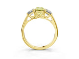 Yellow gold Three-Stone Fancy Yellow Emerald Cut Diamond Engagement Ring with Prong Setting_6