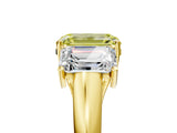 Yellow gold Three-Stone Fancy Yellow Emerald Cut Diamond Engagement Ring with Prong Setting_8