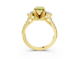Yellow gold Three-Stone Fancy Yellow Emerald  Cut Diamond Pavé Band with Four-Prong Setting_31