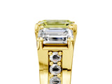 Yellow gold Three-Stone Fancy Yellow Emerald  Cut Diamond Ring with Channel-Set Band and Four-Prong Setting_54