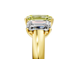 Yellow gold Three-Stone Fancy Yellow Emerald  Cut Diamond Ring with Channel-Set Band and Four-Prong Setting_64