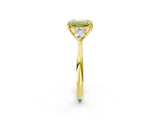 Yellow gold Three-Stone Fancy Yellow Emerald Cut Diamond Ring with Pear  Side Stones in Four-Prong Setting_38