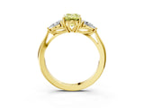 Yellow gold Three-Stone Fancy Yellow Emerald Cut Diamond Ring with Pear  Side Stones in Four-Prong Setting_39