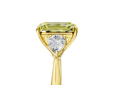 Yellow gold Three-Stone Fancy Yellow Emerald Cut Diamond Ring with Pear  Side Stones in Four-Prong Setting_41