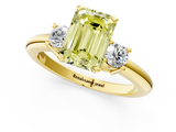 Yellow gold Three-Stone Fancy Yellow Emerald  Cut Diamond Solitaire with Prong Setting and Classic Band_31