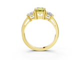 Yellow gold Three-Stone Fancy Yellow Emerald  Cut Solitaire Ring with Prong Setting_6