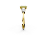 Yellow gold Three-Stone Fancy Yellow Emerald  Diamond Ring with Pear Side Stones in Four-Prong Setting_68