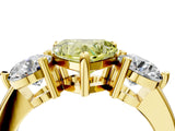 Yellow gold Three-Stone Fancy Yellow Heart  Brilliant Cut Solitaire Ring with Prong Setting on a Classic Band 5