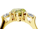 Yellow gold Three-Stone Fancy Yellow Heart Cut Cut Classic Band Prong Setting Ring_4