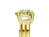 Yellow gold Three-Stone Fancy Yellow Heart Cut Cut Classic Band Prong Setting Ring_5