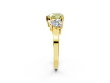 Yellow gold Three-Stone Fancy Yellow Heart Cut Cut Diamond Engagement Ring with Flat Band and Four-Prong Setting_14