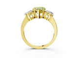 Yellow gold Three-Stone Fancy Yellow Heart Cut Cut Diamond Engagement Ring with Flat Band and Four-Prong Setting_15