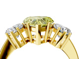 Yellow gold Three-Stone Fancy Yellow Heart Cut Cut Diamond Engagement Ring with Flat Band and Four-Prong Setting_16