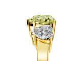 Yellow gold Three-Stone Fancy Yellow Heart Cut Cut Diamond Engagement Ring with Flat Band and Four-Prong Setting_17