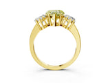 Yellow gold Three-Stone Fancy Yellow Heart Cut Cut Diamond Engagement Ring with Flat Band and Four-Prong Setting_3