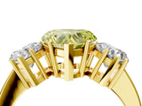 Yellow gold Three-Stone Fancy Yellow Heart Cut Cut Diamond Engagement Ring with Flat Band and Four-Prong Setting_4